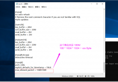 Wamp MySQL 报错 Got a packet bigger than &#39;max_allowed_