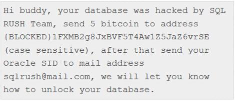 Oracle数据库勒索病毒卷土重来