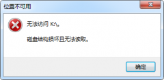移动磁盘提示磁盘结构损坏且无法读取数据怎么寻回