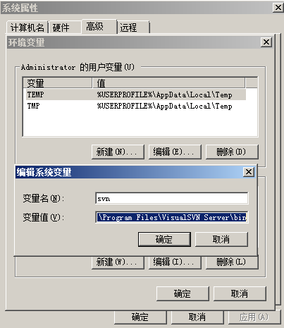Windows server 2008 R2安置svn+钩子