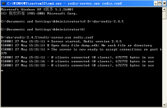 通过cd切换到指定目录(D:\dev\redis\redis-2.4.5 ) 运行redis-server.exe re
