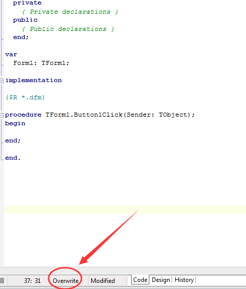 delphi xe7的unit代码窗按回车不换行解决步伐