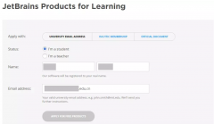 JetBrains套装免费学生授权申请（IntelliJ, ReSharper, WebStorm...）